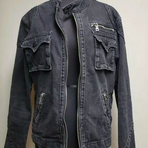 True Religion Black Denim Moto Jacket